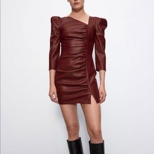 ZARA Faux leather mini dress